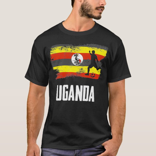 Camiseta Uganda Flag Jersey Uganda Soccer Team Uganda pre (Frente)