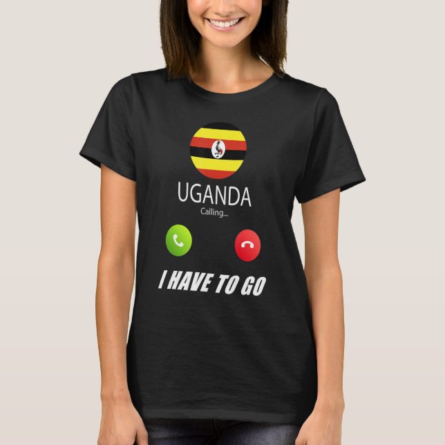 Camiseta Uganda Flag Souvenir Uganda Está Chamando (Frente)