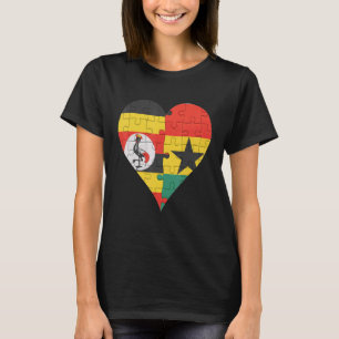 Camiseta Uganda Ghanaian Flag Heart