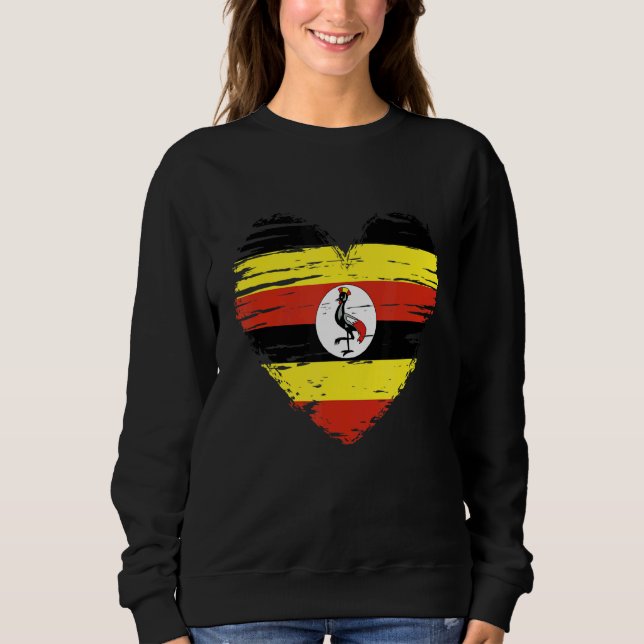 Camiseta Uganda Heart Ugandan Flag Pride Uganda (Frente)