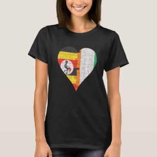 Camiseta Uganda Ivorian Flag Heart