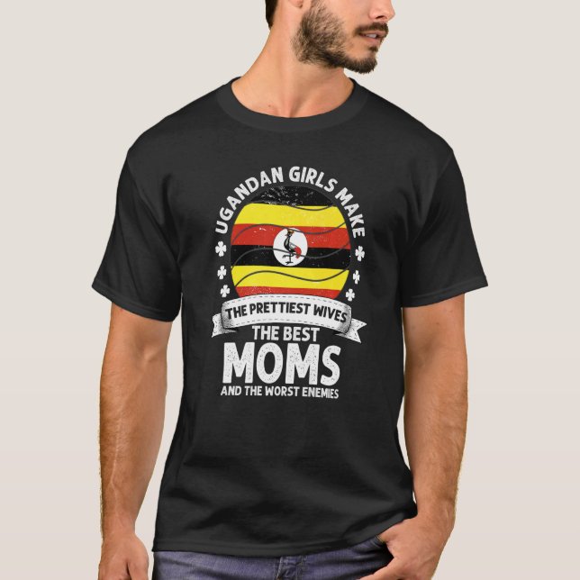 Camiseta Uganda Mãe Dia de as mães Mama Uganda Americano (Frente)
