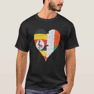 Camiseta Uganda Malagasy Flag Heart