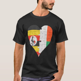 Camiseta Uganda Malagasy Flag Heart