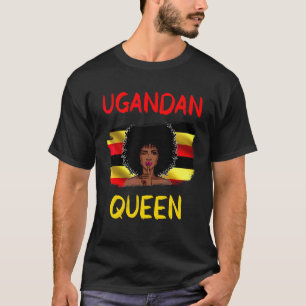 Camiseta Uganda Rainha Uganda Sinalizador Uganda Moça do Or