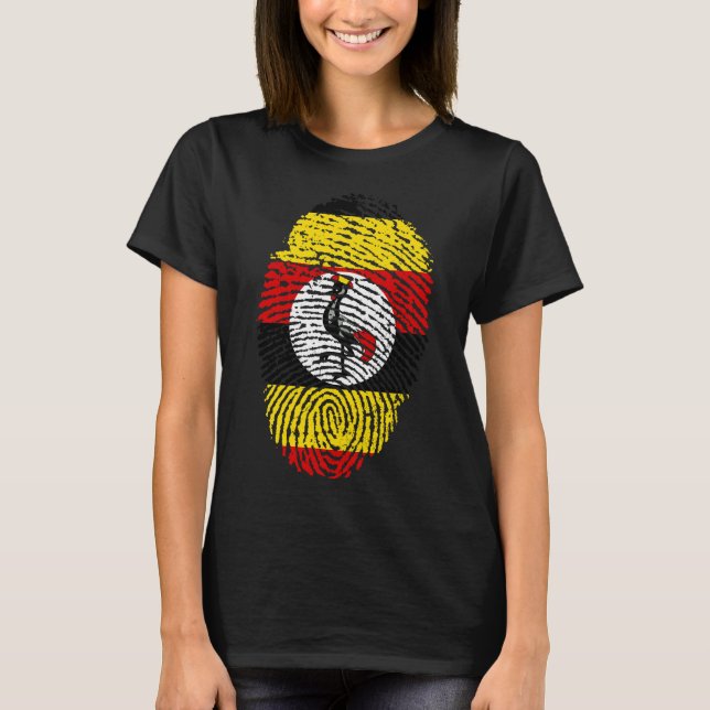 Camiseta Ugandan Roots Fingerprint Women's Graphic Tee Afri (Frente)