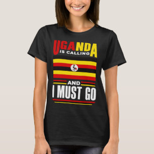 Camiseta Ugandês Uganda Bandeira Ugandesa Uganda Está Chama
