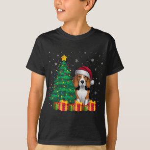 Camiseta Ugle Beagle Papai Noel Luzes de Natal Cachorro X