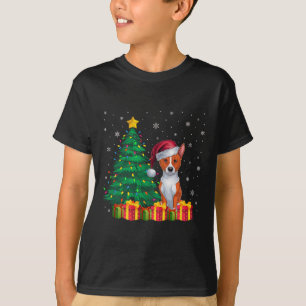 Camiseta Ugly Basenji Santa Hat O Cachorro De Natal