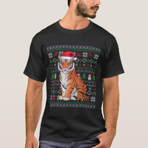 Camiseta Ugly Bengal Tiger Amplia Papais noeis do Xmas Swea