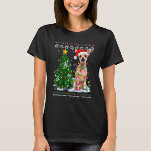 Camiseta Ugly Chihuahua Cachorro Papai Noel Noel Luz de Nat
