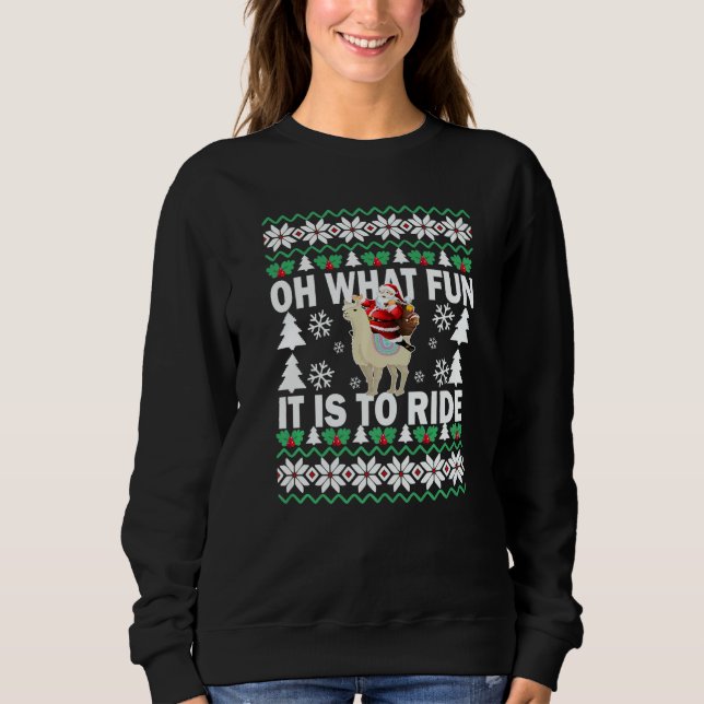 Camiseta UGLY Christmas Oh What Fun It Is To Ride Llama  Bo (Frente)