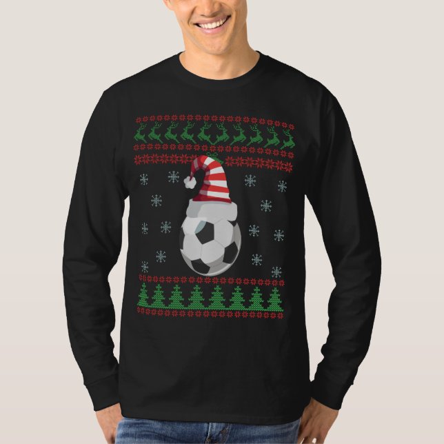Camiseta Ugly Christmas Sweater Soccer Sport Lovers Gift (Frente)