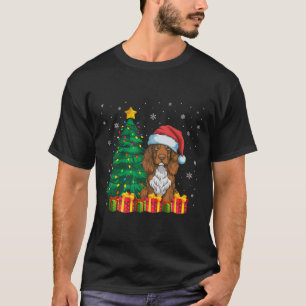 Camiseta Ugly Field Spaniel Santa Hat Cachorro