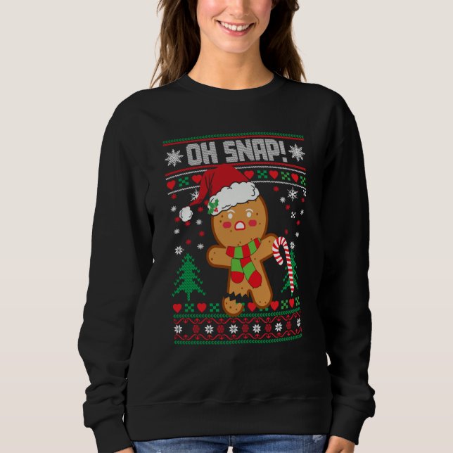 Camiseta Ugly Gingerbread Man Cookie Oh Snap Bakers Baking  (Frente)