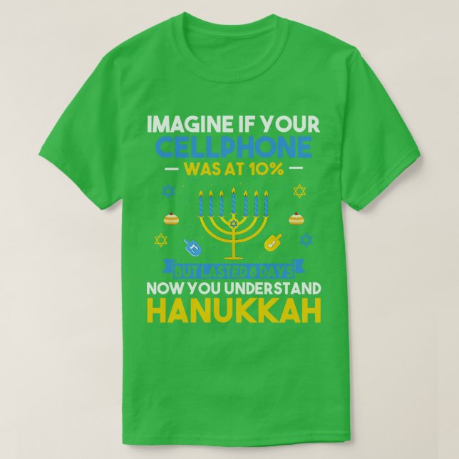 Camiseta Ugly Hanukkah Chanukah Celular Menorah Hanukkah (Frente do Design)