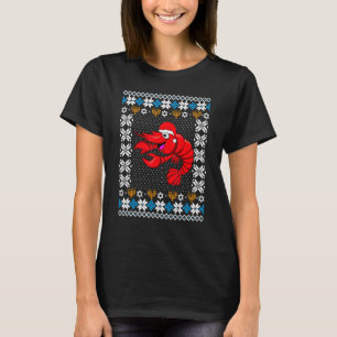 Camiseta UGLY Hanukkah Natal Pajama Shrimp Santa Hat