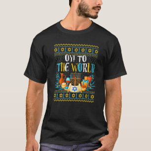 Camiseta Ugly Hanukkah Sweater Oy para o Mundo dos Homens C