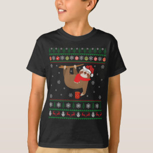 Camiseta Ugly Sloth Lover Xmas Gift Santa Hat Sloth Ch