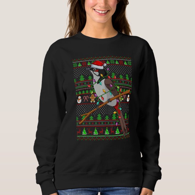 Camiseta Ugly Xmas Sweater Style Lighting Bulbul Bird Chris (Frente)
