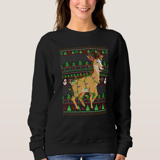 Camiseta Ugly Xmas Sweater Style Lighting Chamois Christmas (Frente)