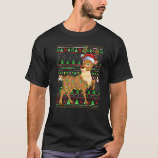 Camiseta Ugly Xmas Sweater Style Lighting Reindeer Christma