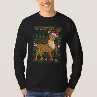 Camiseta Ugly Xmas Sweater Style Lighting Reindeer Christma