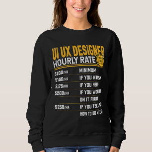 Camiseta UI UX Designer Taxa Horária - Design UX UX Engraça