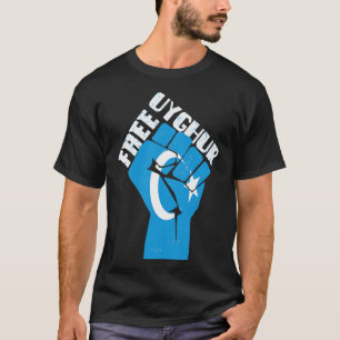 Camiseta Uigur Livre Resiste À Resistência Com Bandeira Uig