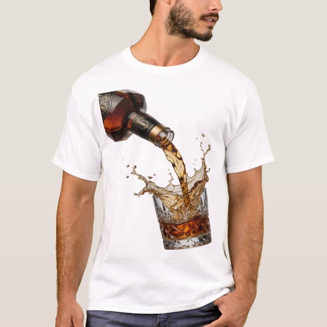 Camiseta Uísque Silver WHISKY DESPEJANDO NO COPO (Frente)