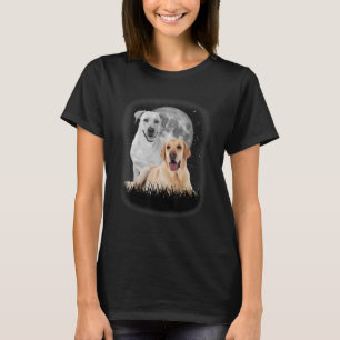 Camiseta Uivando No Cão Labrador Da Lua