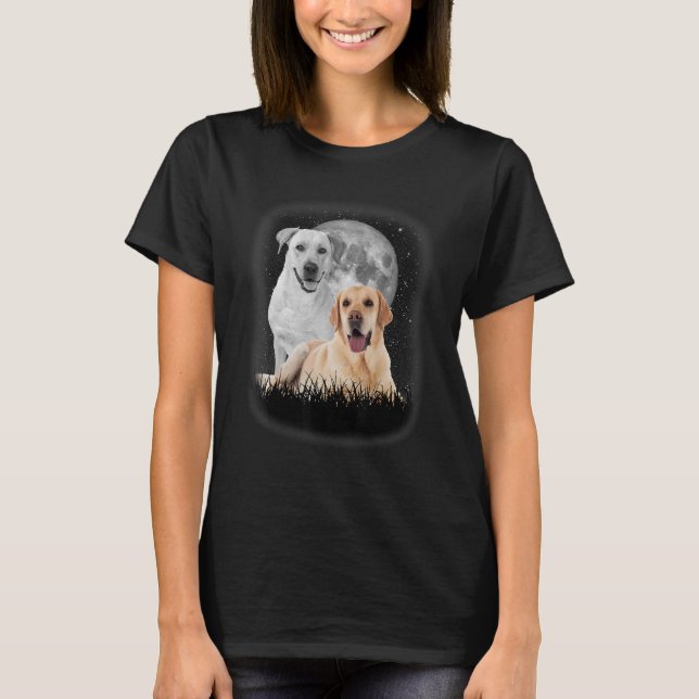 Camiseta Uivando No Cão Labrador Da Lua (Frente)