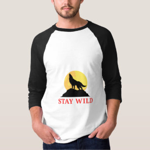 Camiseta Uivar de Lobo Selvagem na Lua Cheia