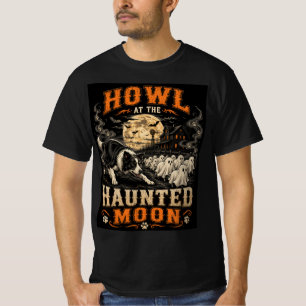 Camiseta Uivar Na Lua Assombrada Border Collie Halloween G