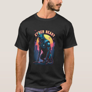 Camiseta Uivo de Lobo Futurista - Lobo Mecânico Cyber Besta