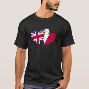 Camiseta UK Malta Flag Hearts British maltesa Friendship