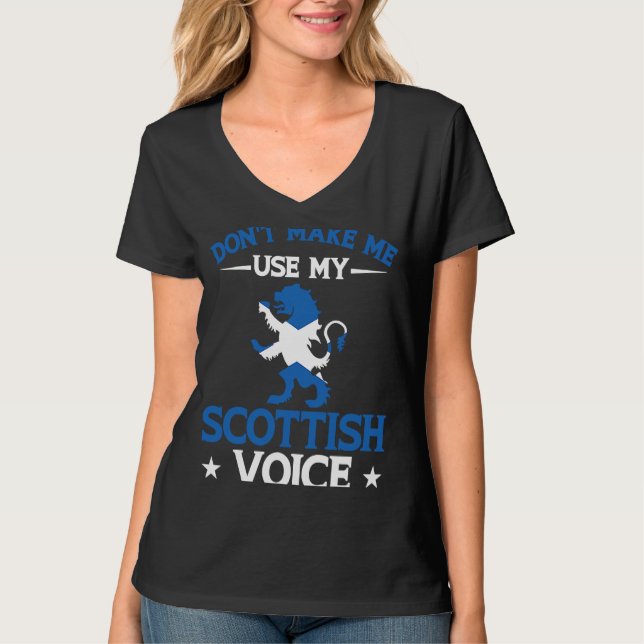 Camiseta Uk Scotland Não Me Faça Usar A Minha Voz Escocesa (Frente)