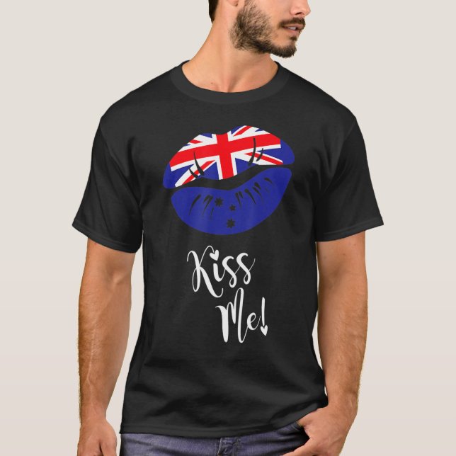 Camiseta UK Sexy Pout Lip Lipstick Reino Unido Lábios Kiss (Frente)