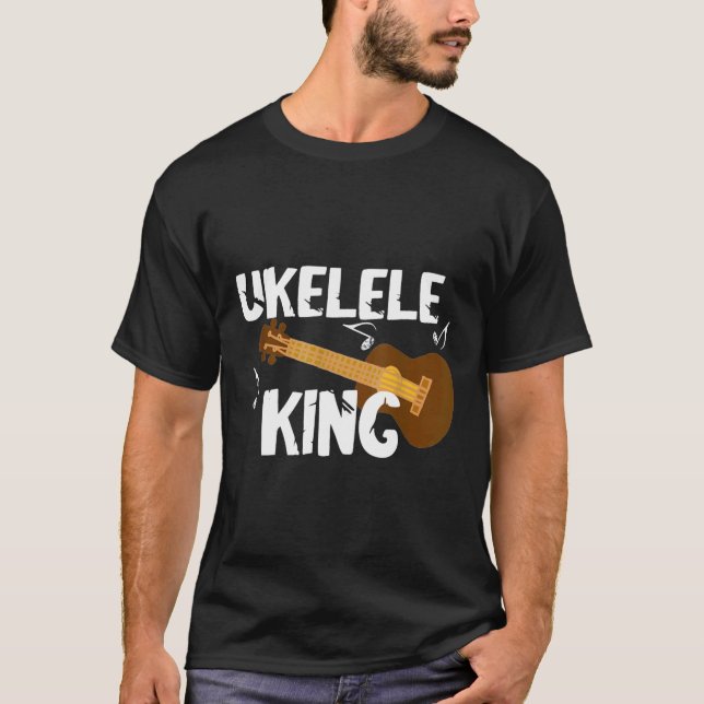 Camiseta Ukelele King Guitarista Uke Instrumento Hawai (Frente)
