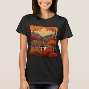 Camiseta Ukiyo-e Japão outono