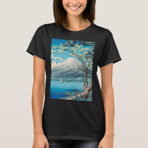 Camiseta Ukiyo e Monte Fuji Impressão de Pintura Japonesa