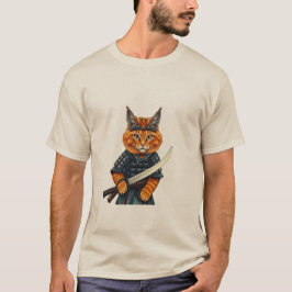 Camiseta Ukiyo-e Samurai Cat - The Great Wave of Cats Japan