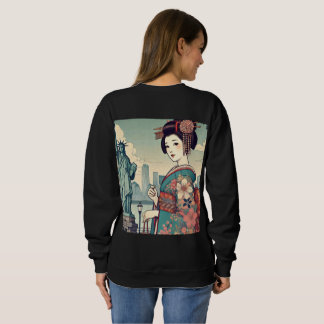 Camiseta Ukiyo-e style: Oiran alongside the Statue of Liber