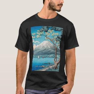 Camiseta Ukiyo e T Monte Fuji Japonês Impressão de Pintura
