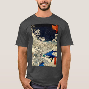 Camiseta Ukiyoe Ando Hiroshige Yuhi Hill e Drum Bridg