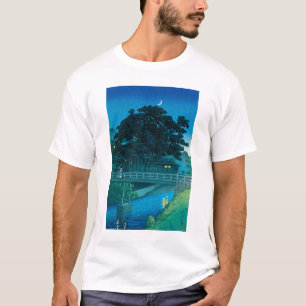 Camiseta ukiyoe hasui No55 Takinogawa e Lua Crescente