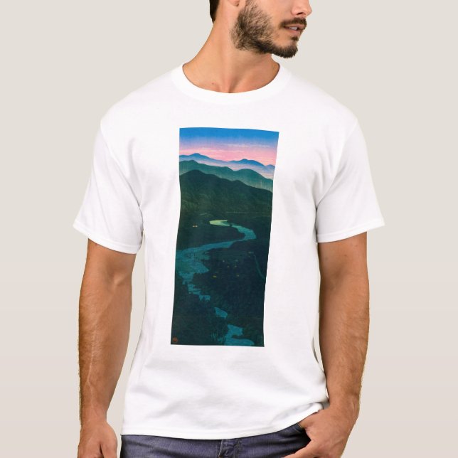 Camiseta ukiyoe hasui No58 Desfiladeiro de Ioritani de Etch (Frente)