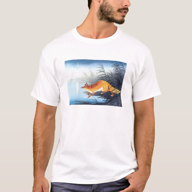 Camiseta Ukiyoe [Koson] Fox by the Moonlit Water  (Frente)