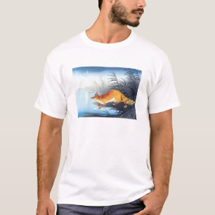 Camiseta Ukiyoe [Koson] Raposa à Beira da Água ao Luar