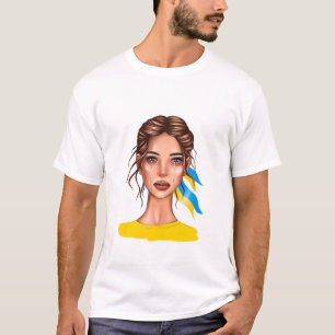 Camiseta Ukrain Para Parar a Guerra do Cabelo Castanho